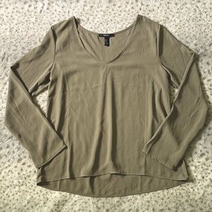Olive Green Long Sleeve Blouse